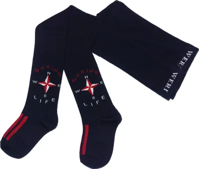 Productafbeelding van Katoenen leggings voor jongens, motief: zeedieren, marineblauw, maat 122-128