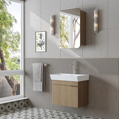 Image de Ensemble de meubles de salle de bains Roomart LYCIA-60, 3 pièces, largeur 59 cm, chêne clair