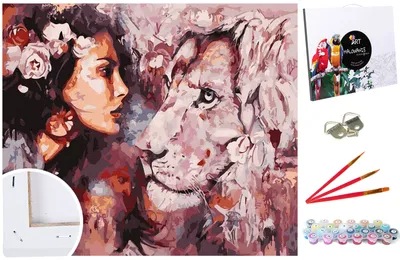 Produktbild von Malen nach Zahlen Set Gemälde 40x50cm auf dem Rahmen - Soulmates
