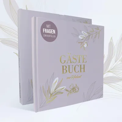 Produktbild von Hochzeits-Gästebuch mit Fragen zum Ausfüllen