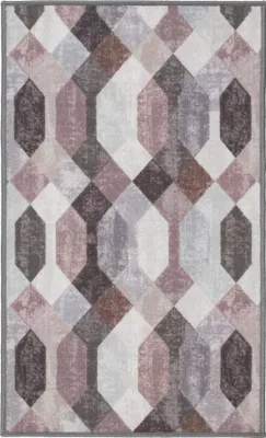 Produktbild von Teppich Läufer Flur - 60x100 cm - Vielfarbig - Rutschfest - Läufer für die Küche - Geometrisches Muster