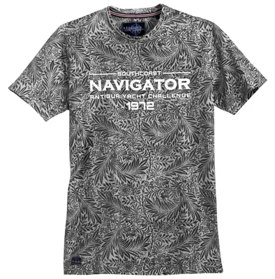 Produktbild von Redfield Übergrößen T-Shirt Alloverprint schwarz