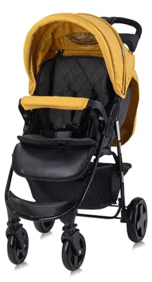 Produktbild von Lorelli Kinderwagen Buggy Olivia, Zubehörbox, Fußabdeckung, verstellbar, Korb gelb