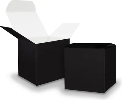 Produktbild von 50x itenga Würfelbox aus Karton 6,5x6,5cm schwarz Gastgeschenk