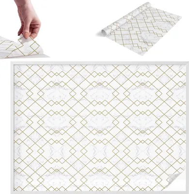 Obrázok produktu pre Vitrážová fólia na okno - 146x200 cm - Vitrážová fólia na okno, dekoratívna a nepriehľadná - Samolepiaca dekoratívna fólia na sklo s vitrážovým vzorom - UV ochrana, jednoduchá inštalácia, dekorácia okna - Geometrické línie