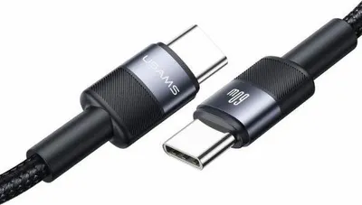 Produktbild von USAMS USB-C-auf-USB-C-Kabel, 1,2 m, 60 W, geflochten