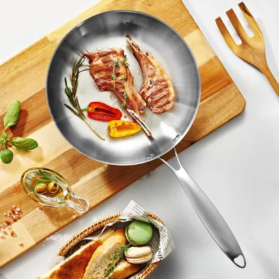 Produktbild von Bratpfanne Edelstahl 304 antihaftbeschichtet 24cm Induktion geeignet