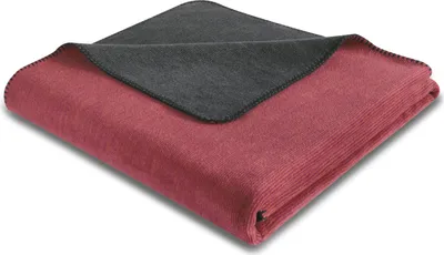 Produktbild von Biederlack Wohndecke Duo Baumwolle Melange Plum-Schiefer 150 x 200 cm