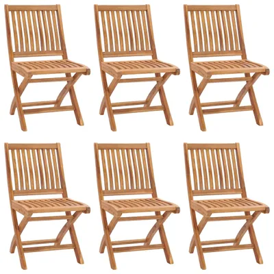 Immagine prodotto di Sedie da giardino pieghevoli con cuscini 6 pz. Legno massiccio di teak