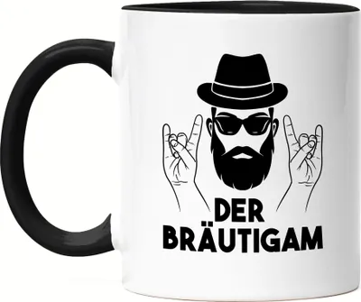 Produktbild von Der Bräutigam Tasse Schwarz Hochzeit Heiraten JGA Standesamt Geschenk