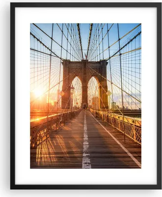 Produktbild von Gerahmtes Poster - Schwarzer Rahmen - New York Brücke - 40x50 cm - Wand Bild - Wanddeko - Wandbilder - Kunstposter - Wandposter - Bilderrahmen - Bilder - Kunstdruck - Wandbild - P2BPA40x50-3707