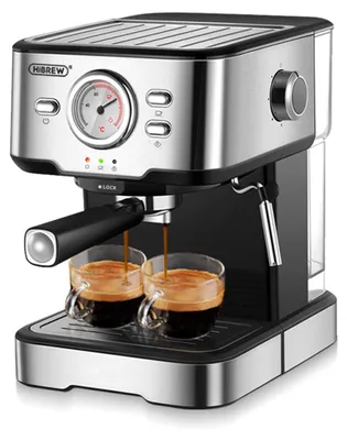 Espressomaschine 20 bar Edelstahl Temperaturanzeige Dampfstab