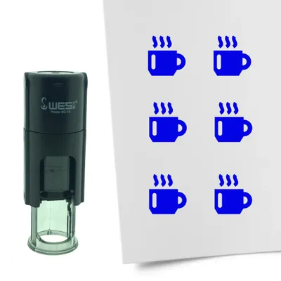 Produktbild von CombiCraft Selbstfärbender Stempel 'Kaffeetasse' in der Farbe Blau, Ø10mm