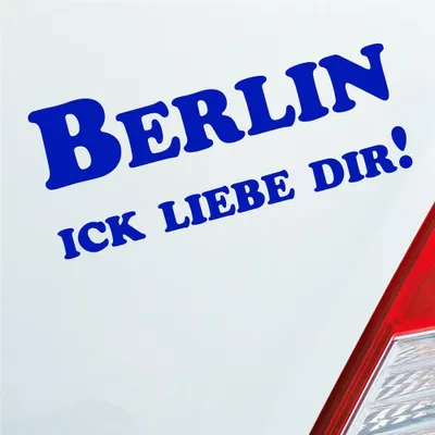 Produktbild von Auto Aufkleber Berlin Ick liebe dir! Hauptstadt 18x7,5 cm Dunkelblau Sticker Heckscheibenaufkleber