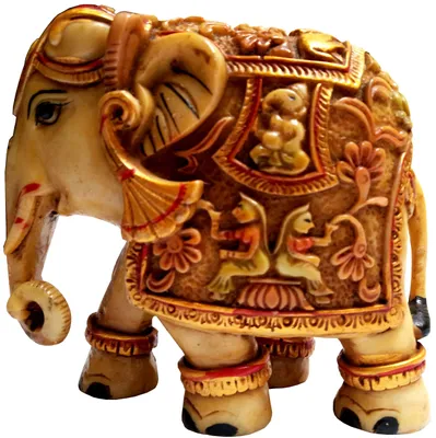 Hars-Statue 'Airavat, Olifant der Götter' Hindu-Mythologie