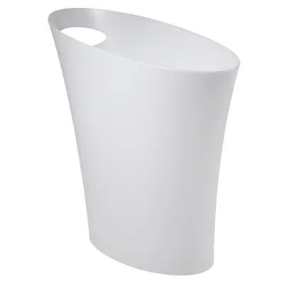 Produktbild von Umbra Cans & Bins Skinny Mülleimer mit Griff, Abfalleimer, Müllsammler, Papierkorb, Kunststoff, Weiß Metallic, 082610661