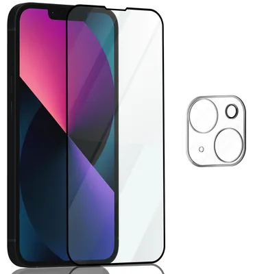 Zdjęcie produktu dla 1-pak iPhone 13 Mini Szkło ochronne na ekran & 1-pak ochrona obiektywu - Szkło hartowane 9H - Super jakość 3D