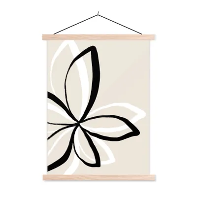 Produktbild von MuchoWow® Textilposter Blumen - Abstrakt - Minimalismus 40x53 cm mit holzfarbenen Rahmen - Schlafzimmer