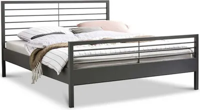 Produktbild von Metallbett New York – 200x200 cm / dunkelgrau