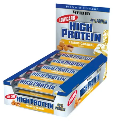 Image de Barres low carb - Weider - 40% Protein Bar Low Carb (24x50g) - Saveur Peanut Caramel