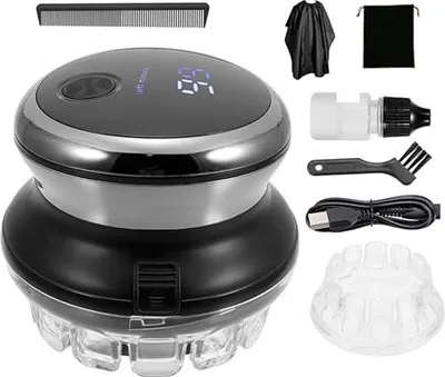 Produktbild von ALLOMN Haarschneidemaschine für Männer, wiederaufladbarer Rasierkopf, Haarschneidemaschine, kreisförmig, kabellos, tragbar, Selbst-Haarschnitt-Set,