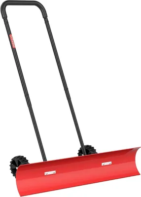 Productafbeelding van Sneeuwschuiver met wielen - Sneeuwploeg - Oprit sneeuwvrij - Bidirectioneel schuin blad - 97 cm breed - Zwart