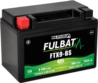 Image de Batterie FULBAT FUL GEL - FTX9-BS / YTX9-BS (Gel, sans entretien)