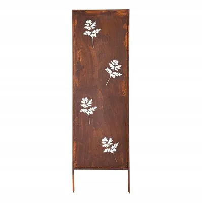 Obrázok produktu pre Kovová zástena na ochranu súkromia - 160 cm x 50 cm - nerezová oceľ - zástena na ochranu súkromia do záhrady - prvok zásteny na ochranu súkromia - zástena na ochranu súkromia - záhradná dekorácia - hrdzavý plot