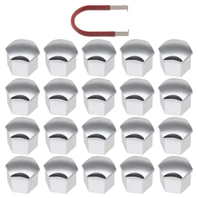 Productafbeelding van 20 stuks chromen wielmoerdoppen, afdekkingen voor inbusschroeven, 21 mm zeshoekig