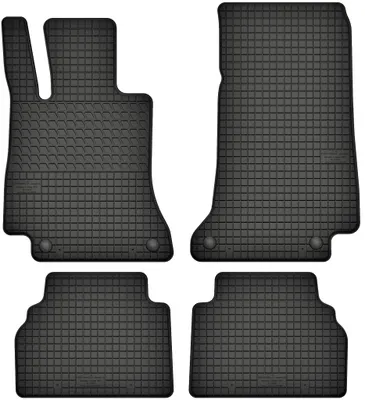 Produktbild von Gummimatten passend für  Mercedes E W213 (ab 2016) Gummi Fußmatten Satz Schwarz + Stopper