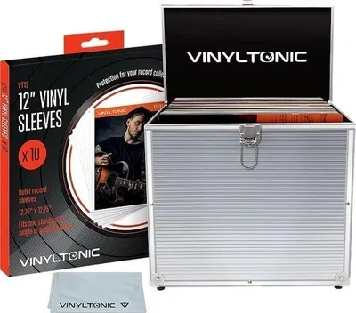 Produktbild von Vinyl Tonic VT02SS, Aufbewahrungsbox, Silber, Rechteckig, Aluminium, Mikrofaser, Stahl, Holz, Einfarbig, Drinnen