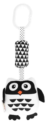 Produktbild von Eulenförmige Baby-Hängerassel, schwarz-weißer Plüsch-Kinderwagenspielzeug, Eule