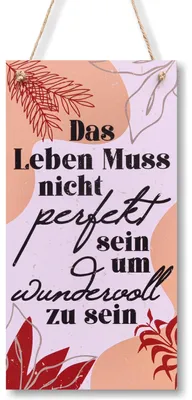 Image de Plaque décorative avec inscription - Décoration murale pour intérieur - 30 x 15 cm