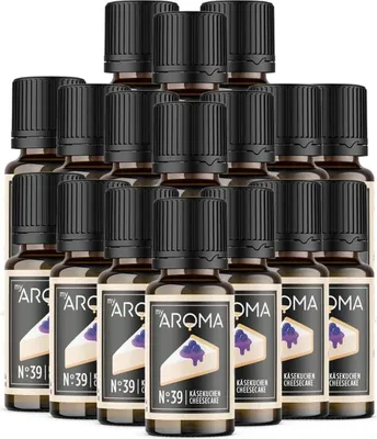 Produktbild von myAROMA Flavour Drops – Käsekuchen 17x10ml, Zuckerfrei, Kalorienfrei & Vegan, Natürliches Aroma für Kulinarik & Getränke
