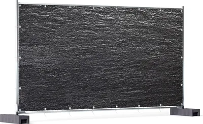 Produktbild von Wallario XXL Outdoor-Poster für Garten oder Balkon, Motiv Muster schwarz-weiße Steintafel Optik, in ca. 340 x 173 cm