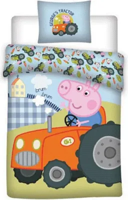 Obrázek produktu pro Peppa Pig peřina Traktor svítící ve tmě 100 x 135 cm bavlna