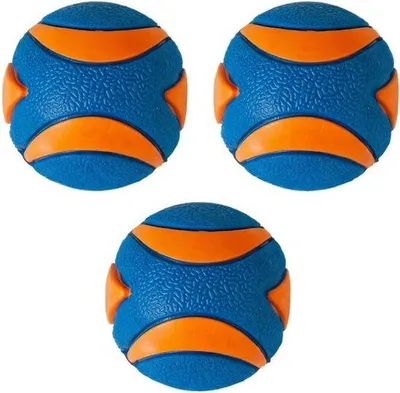 Produktbild von Famanu Hundespielzeug Gummibälle mit Quietscher – Set von 3