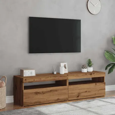 Produktbild von "Rabatt" TV-Schränke mit LED-Leuchten 2 Stk. Artisan-Eiche Holzwerkstoff - TV-Schränke CC24230