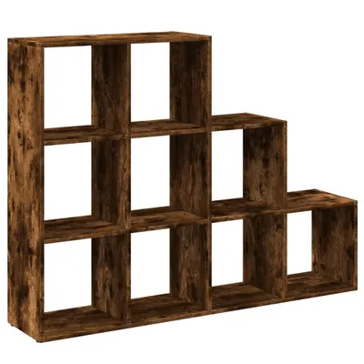 Zdjęcie produktu dla vidaXL Regał rozdzielający pokój 3 poziomy dąb wędzony 137,5x29x103,5 cm