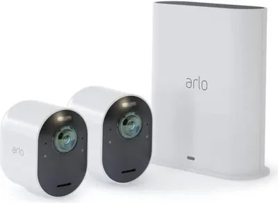 Produktbild von ARLO Ultra 2 Spotlight - Outdoor - Kabellos - Amazon Alexa & Google Assistant - FCC - CE - IC - EuP1275 - WERCS - Wand - Schwarz - Weiß