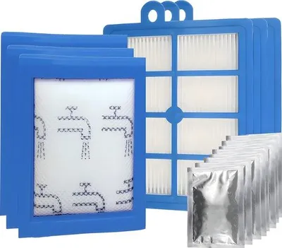 Productafbeelding van 3x HEPA-filter + 3x schuimfilter + 8x geurzakjes geschikt voor AEG UltraCaptic & LX9 - AUSK10