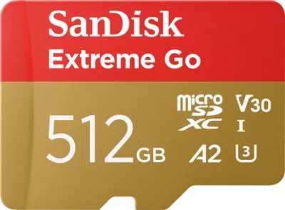 Immagine prodotto di SanDisk Extreme Go microSDXC 512 GB: Ideale per registrazioni in 4K UHD e 5K