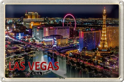 Produktbild von Blechschild Reise 30x20cm Las Vegas USA The Strip Casinos Hotel