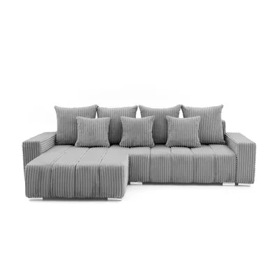 Produktbild von MUFFO Ecksofa PIANO L-Form L-Forminks mit Schlaffunktion 137x234 Cord Grau