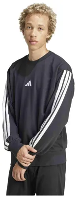 Produktbild von adidas Herren Essential Three Stripes French Terry Sweatshirt, Black/White, XL