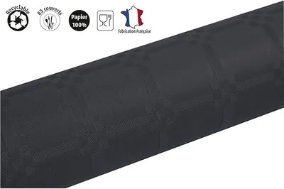 Produktbild von Pronappe Tischdecke R482534I Einweg-Tischdecke aus Damastpapier Länge 25m Breite 1,20m (pro Rolle) Farbe Schwarz Damastpapier mit schickem und klassischem Universalmuster