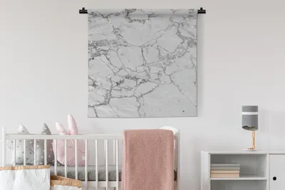 Produktbild von MuchoWow® Wandteppich Wandbehang Marmor - Muster - Grau 90x90 cm Tapisserie Dekoration Wandtuch - Wandaufhänger