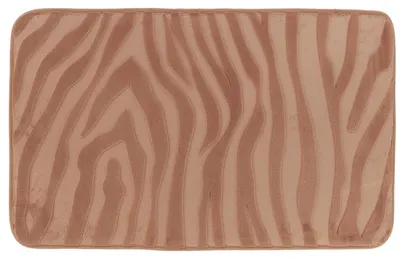 Zdjęcie produktu dla DYWAN DO ŁAZIENKI, MATA DO ŁAZIENKI, MATA POD PRYSZNIC, 45 x 75 cm, kolor brązowy, wzór zebry