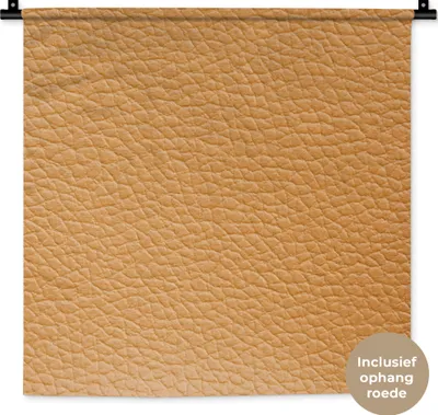 Produktbild von MuchoWow® Wandteppich Wandbehang Leder - Strukturiert - Leder-Optik - Orange 60x60 cm Tapisserie Dekoration Wandtuch - Dekorationen - Wand Decke