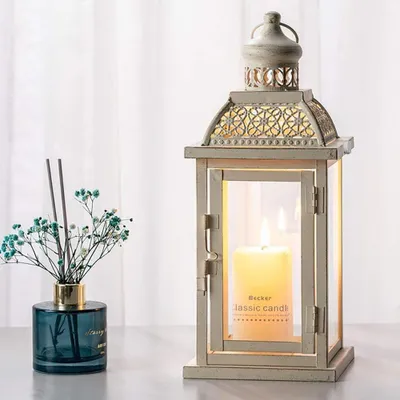 Image de NEEDOMO, grande lanterne décorative pour bougies, 36,1 cm, lanterne de Noël pour l'extérieur